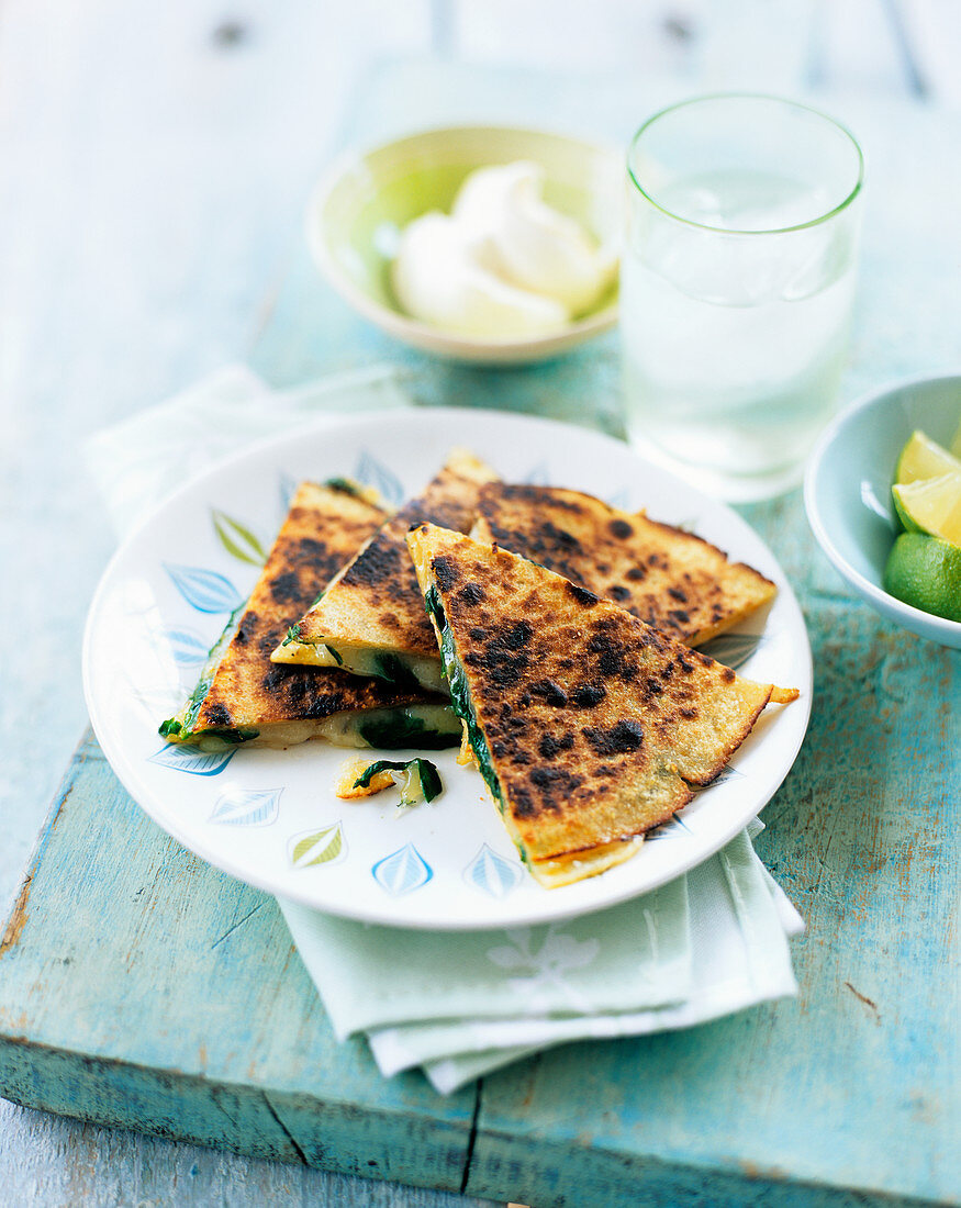 Quesadillas mit Spinat