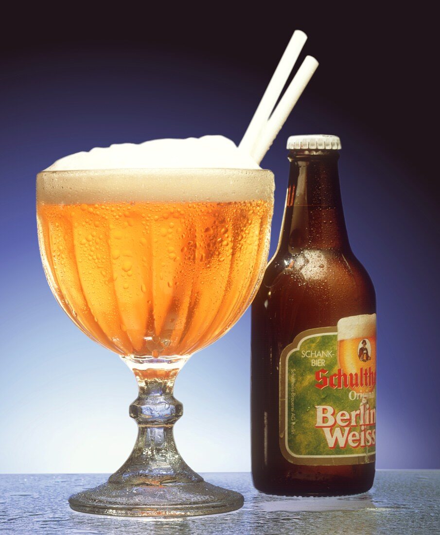 Berlin wheat beer - glass and bottle