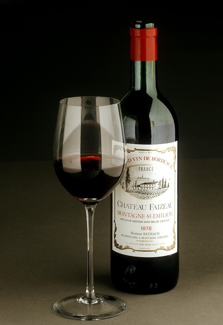 Bordeaux Bottle with Glass