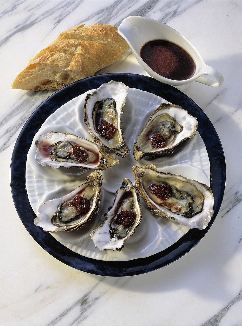 Sylter Austern mit Rotweinsauce