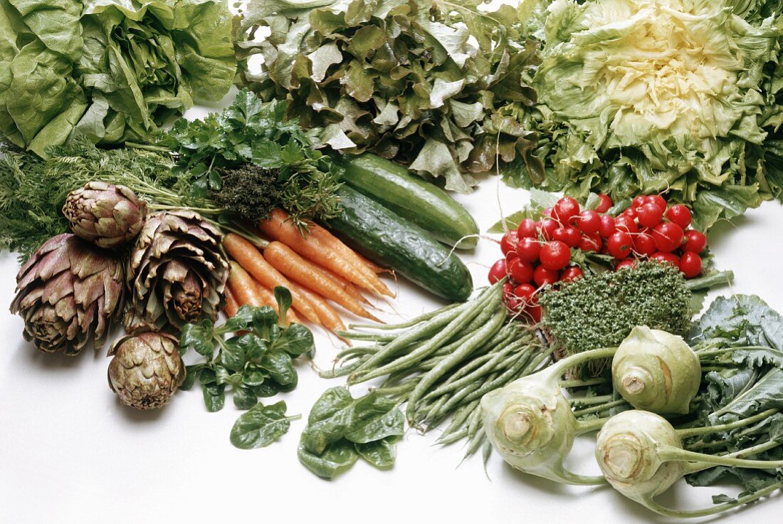 Frische Salate & Gemüse im Sommer