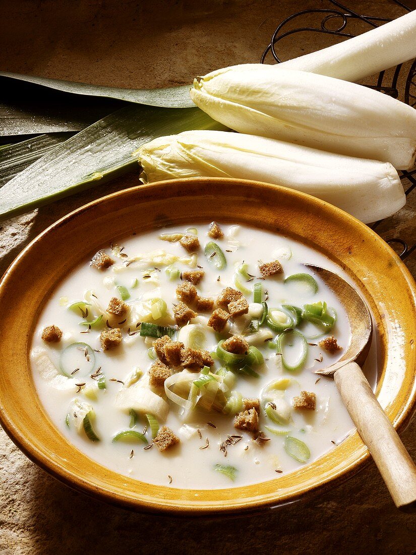 Lauch-Chicorée-Suppe