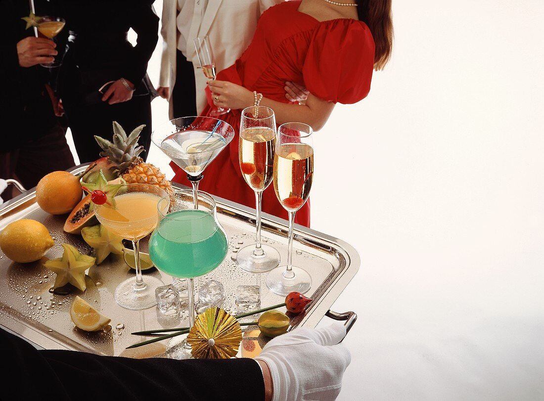 Drinks Being Served at a Cocktail Party