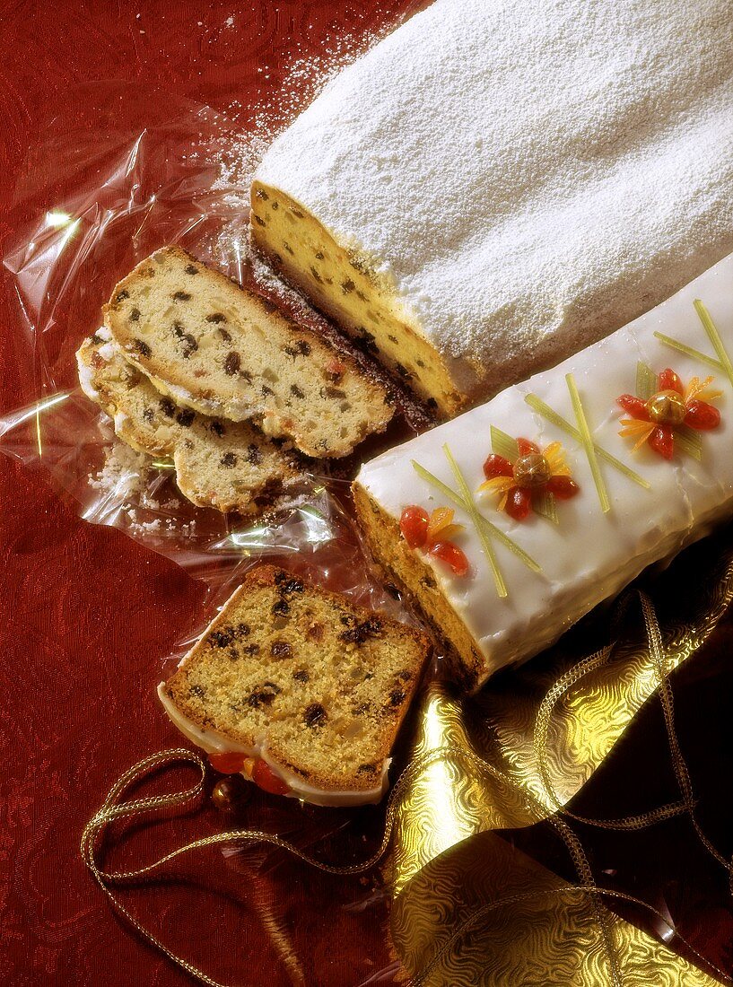 Christmas stollen and fruit cake