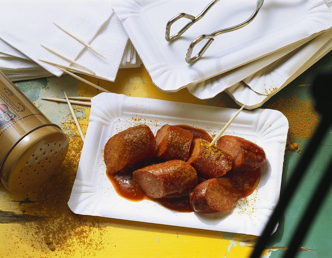Currywurst with Toothpicks