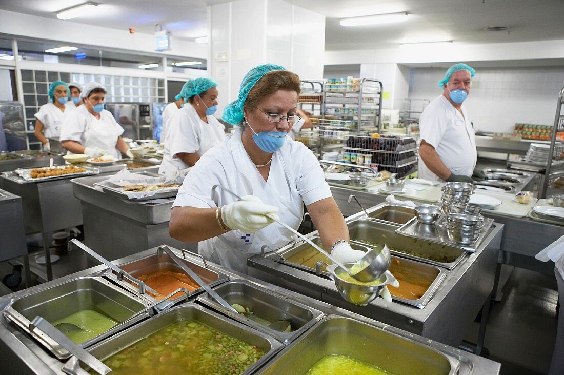 Serving line, kitchen, Hospital, Canary Islands, Spain