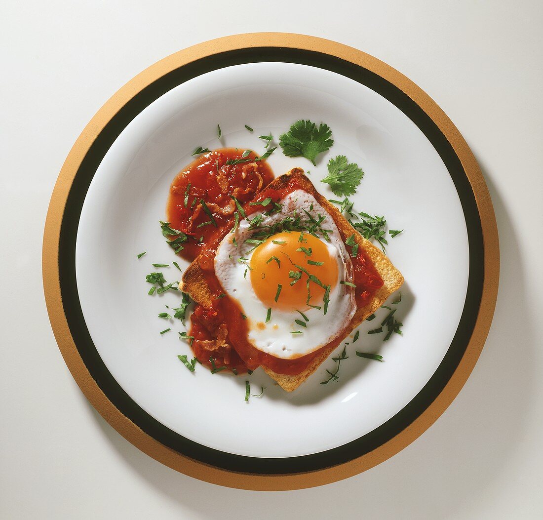 Fried Egg on Tomato Toast