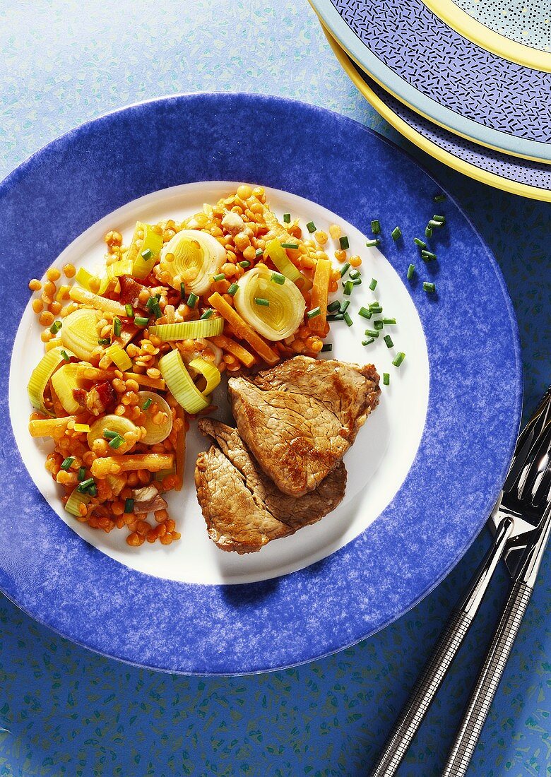 Fillet of Beef with Lentils & Carrots