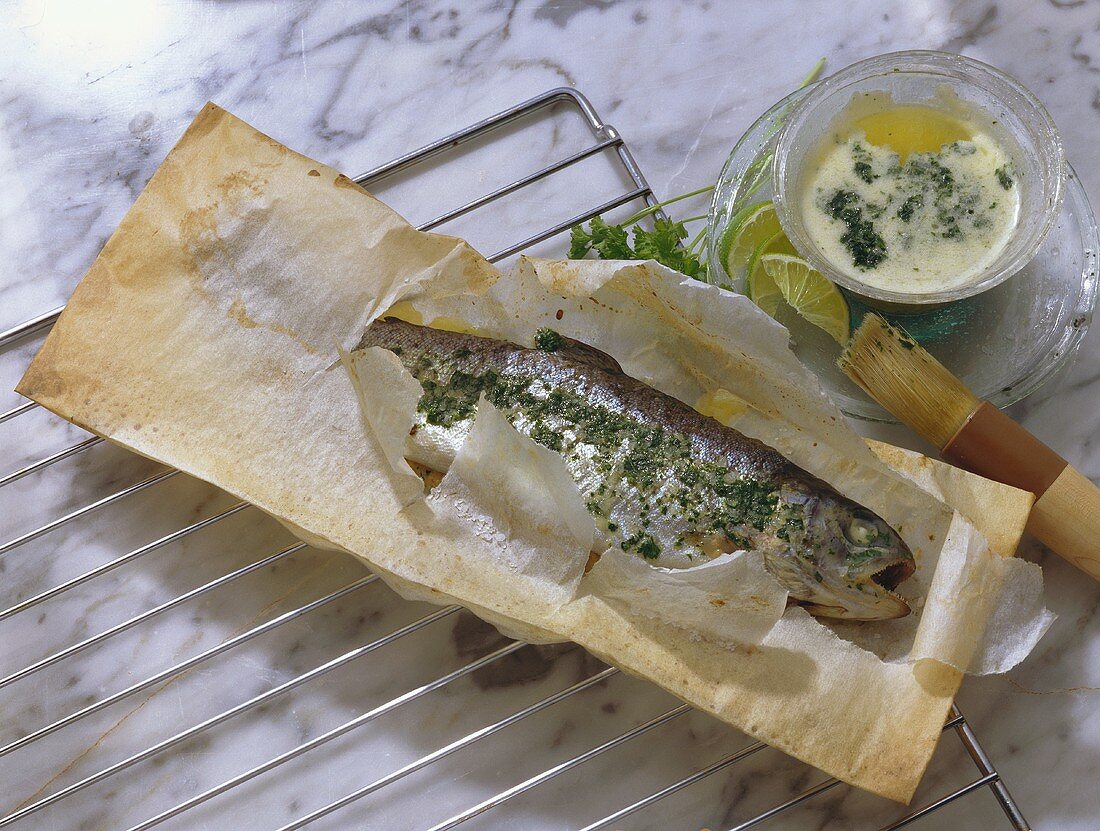 Stuffed Trout in Paper Wrapping