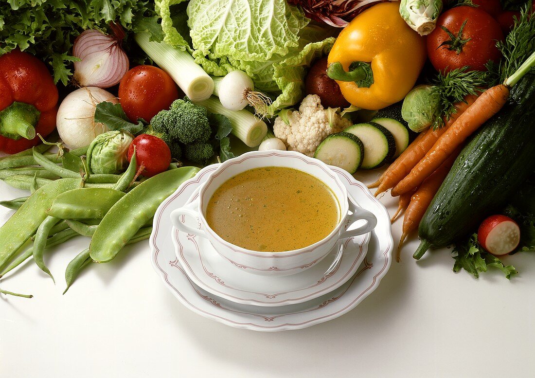 Broth with Vegetable Still Life