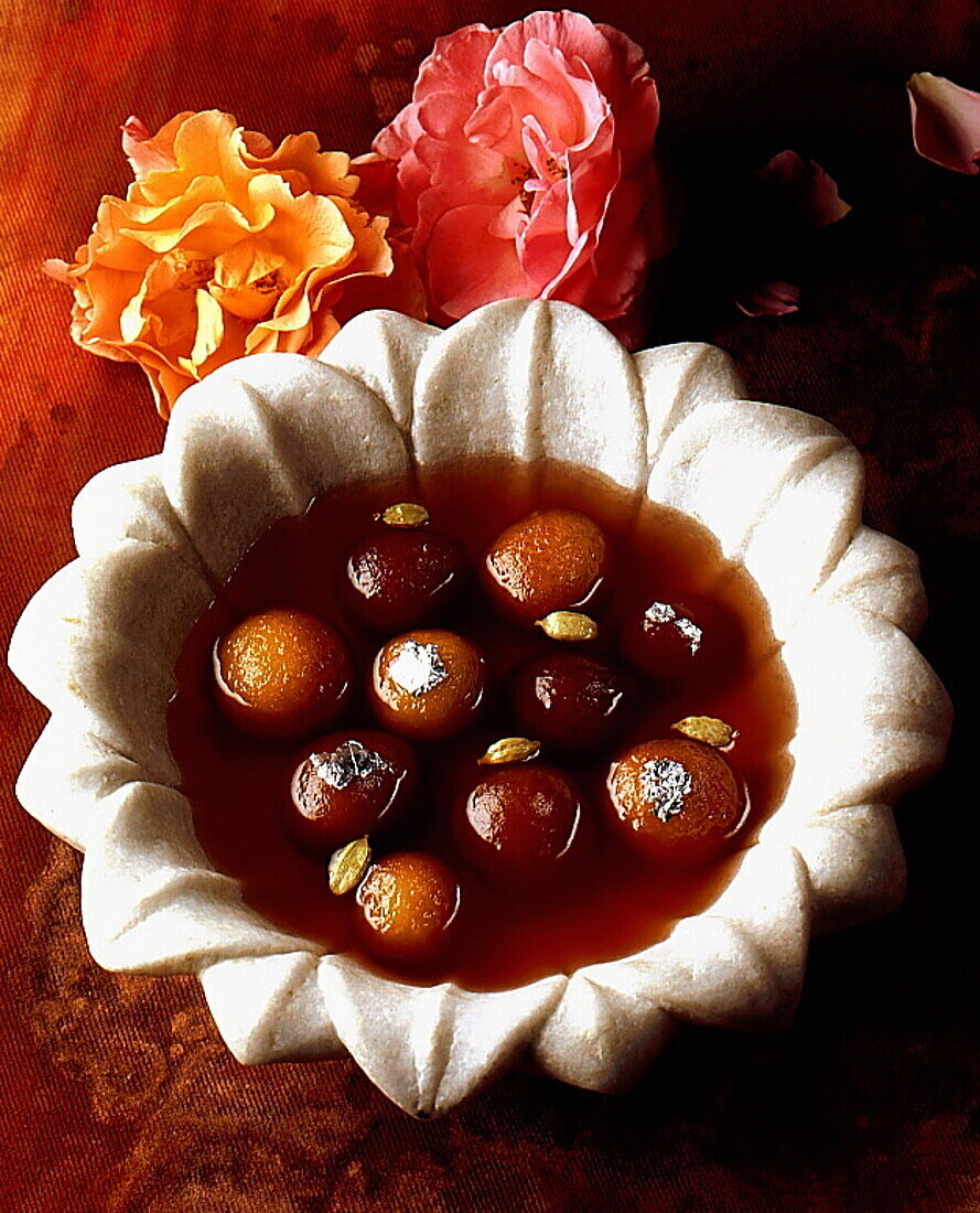 Indian dessert balls in syrup