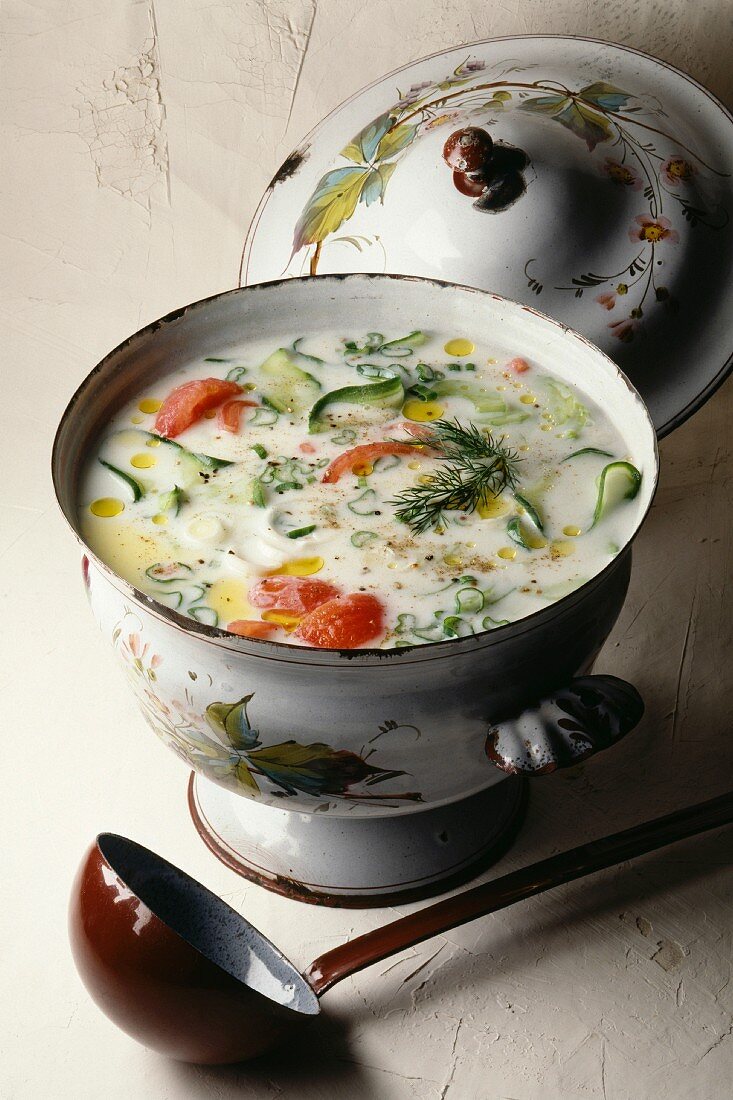 Tomaten-Gurken-Joghurt-Suppe