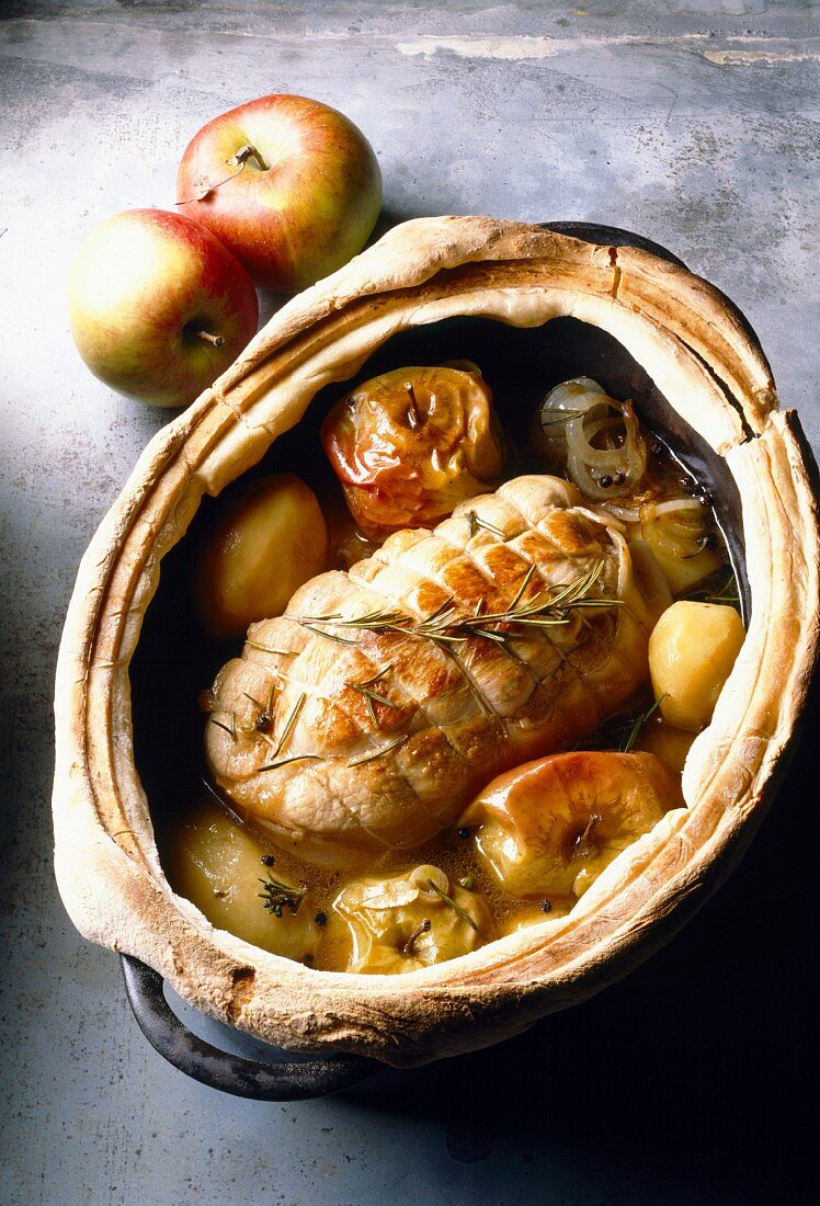 Roast veal and apple