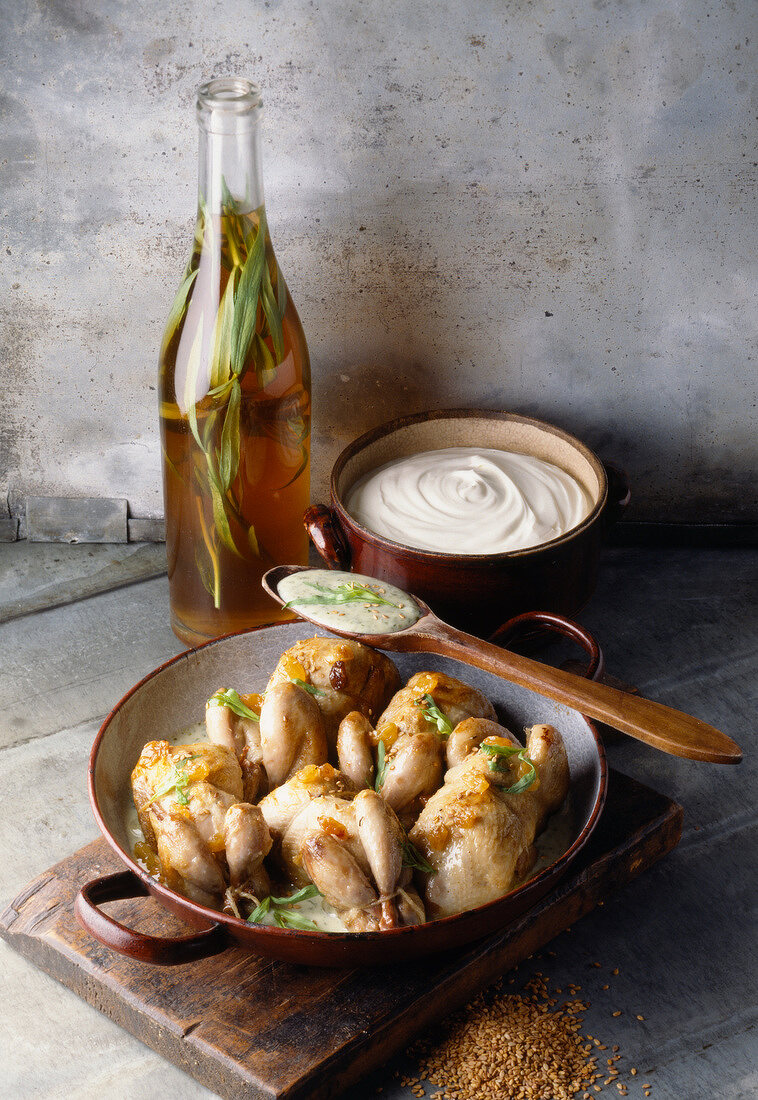 Quail with tarragon