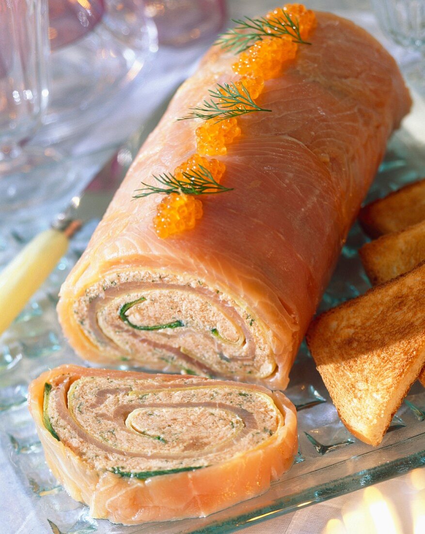 Gefüllte Lachsroulade