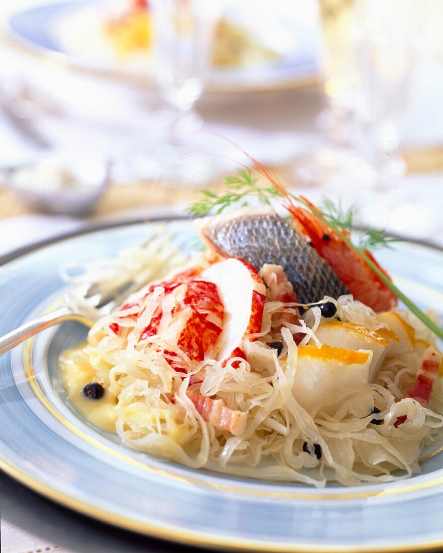 Sauerkraut with Breton lobster