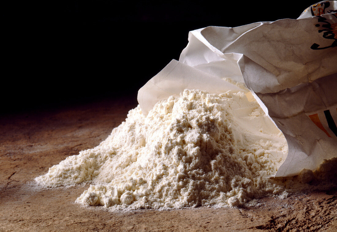 White flour and bag