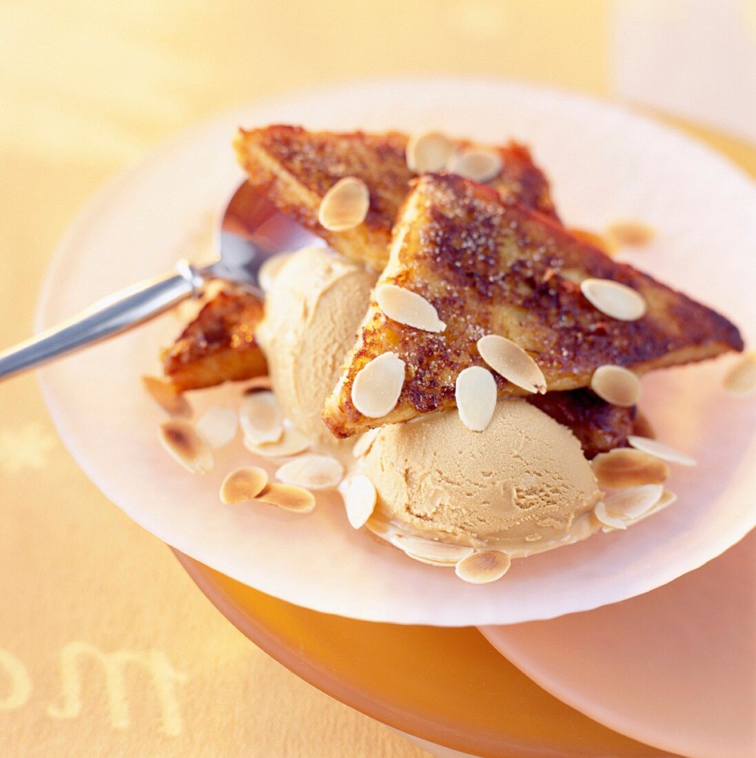French toast with salted butter caramel ice cream