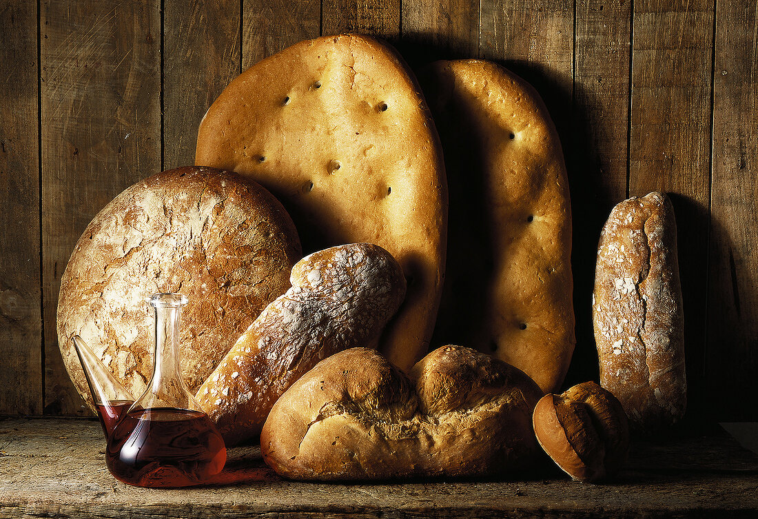 bread and red wine