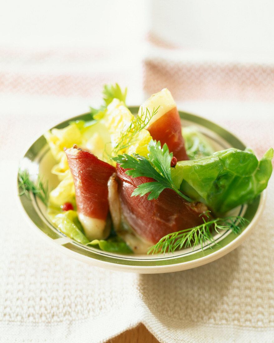 Smoked duck breast salad