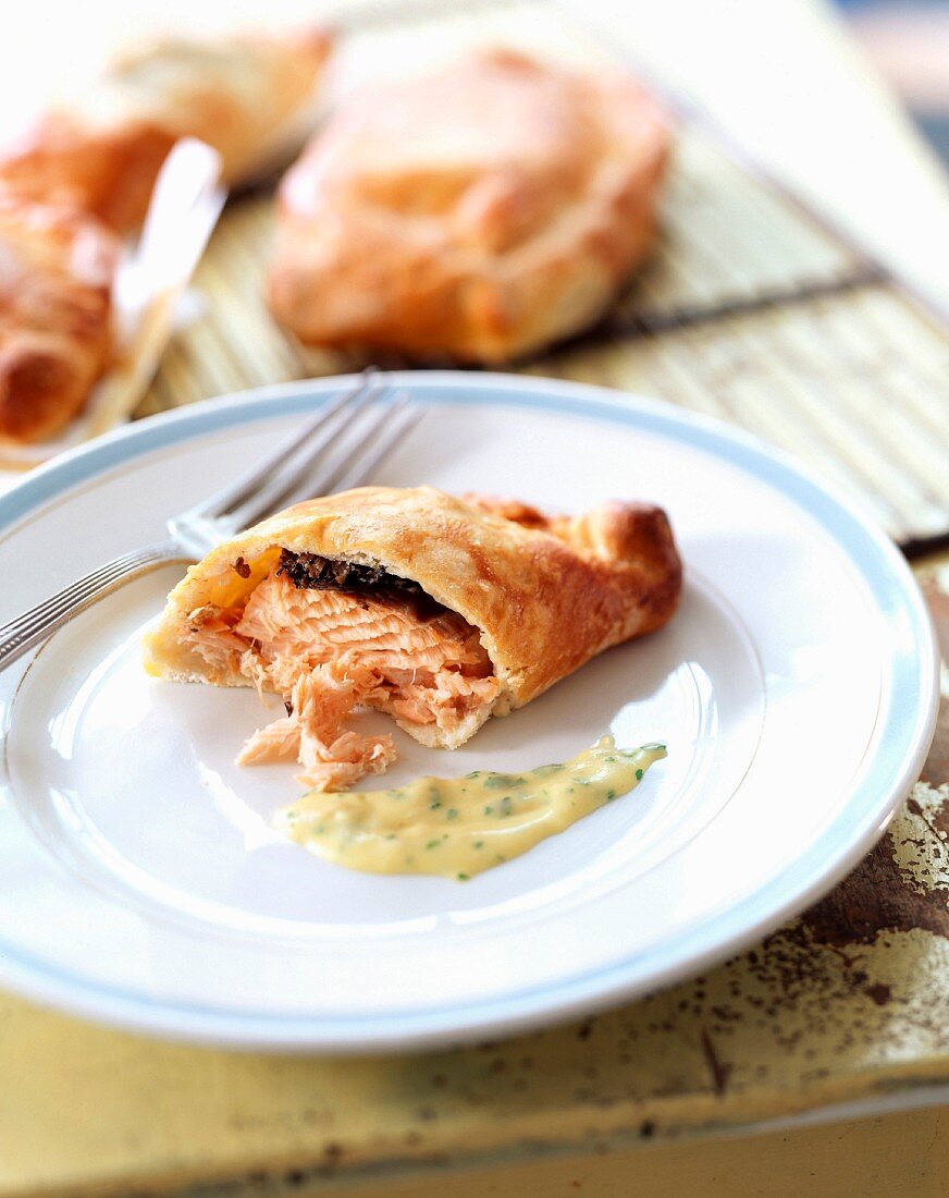 Salmon fillet in pastry crust ,Nantais butter