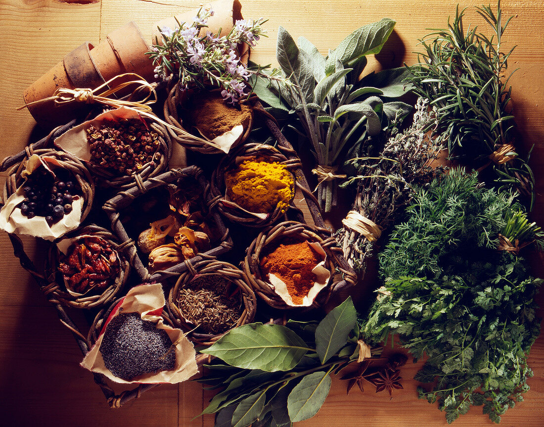 Selection of spices and herbs