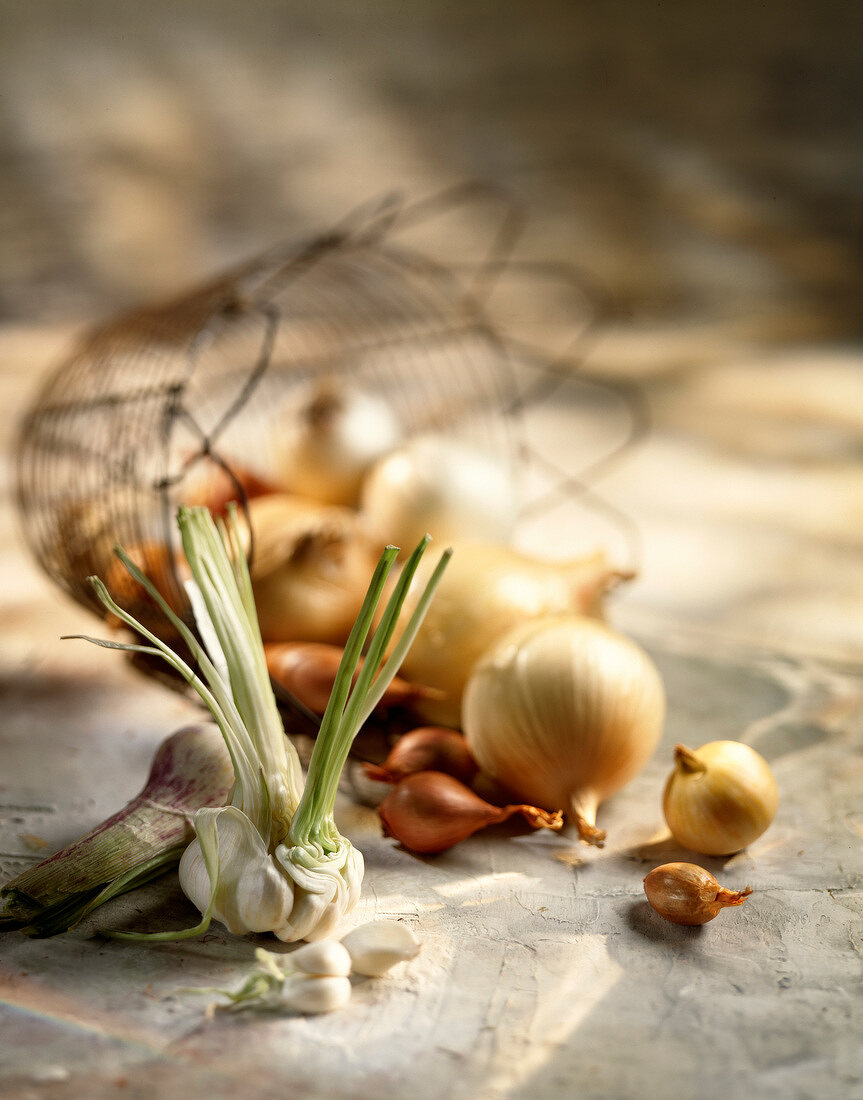 Garlic,onions and shallots