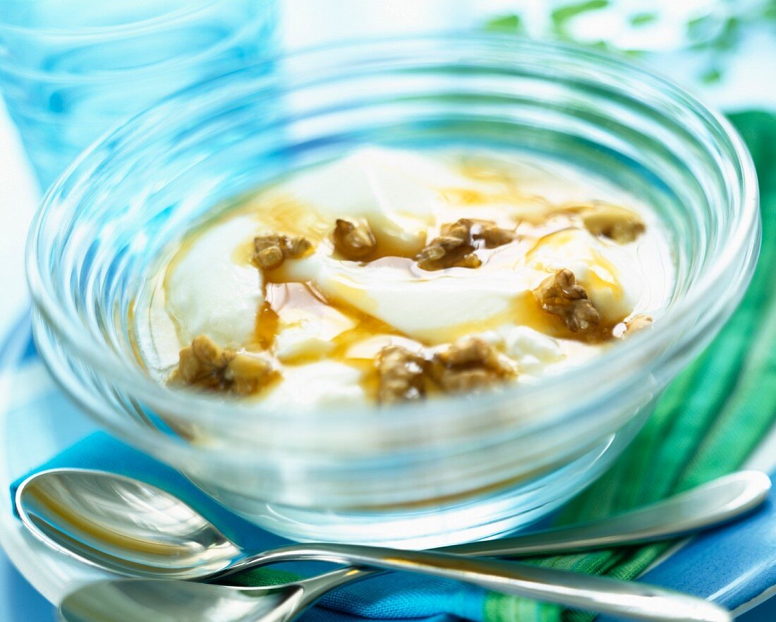 Griechischer Joghurt mit Honig und Walnüssen
