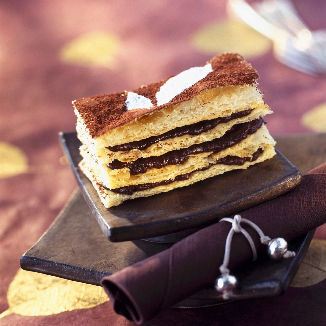 chocolate millefeuille pastry