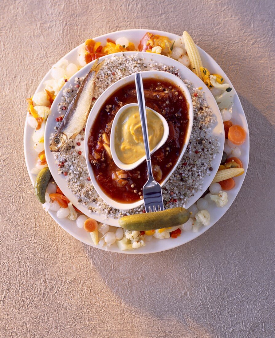 Selection of condiments