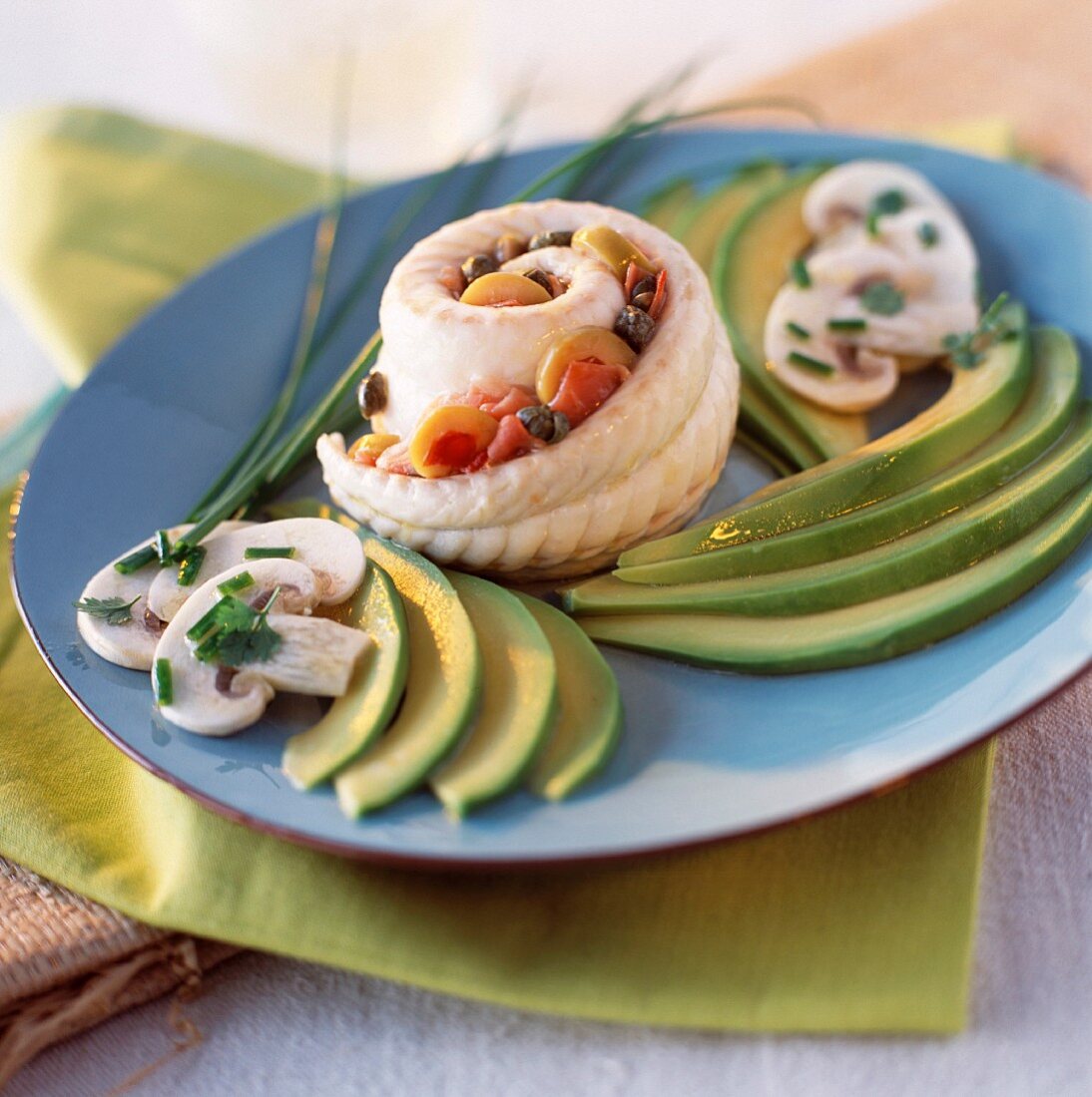 Rolled sole with avocado