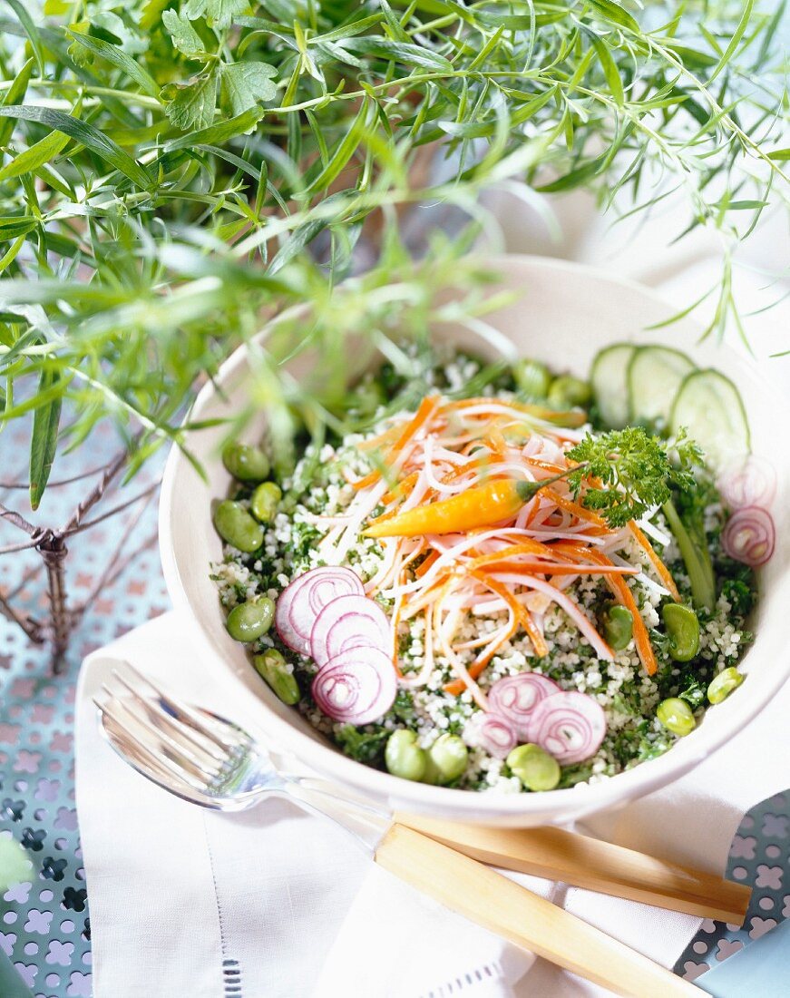 Grünes Tabouleh mit Surimi