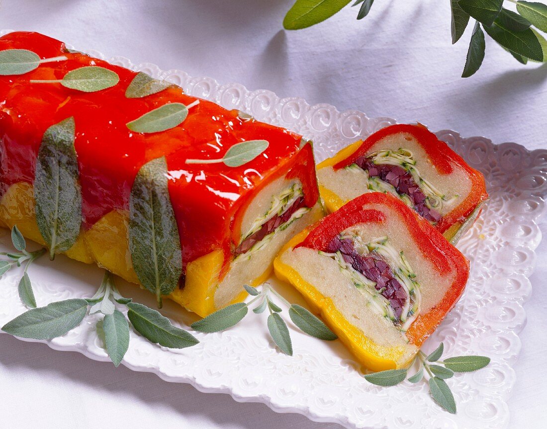 Vegetable terrine with olives