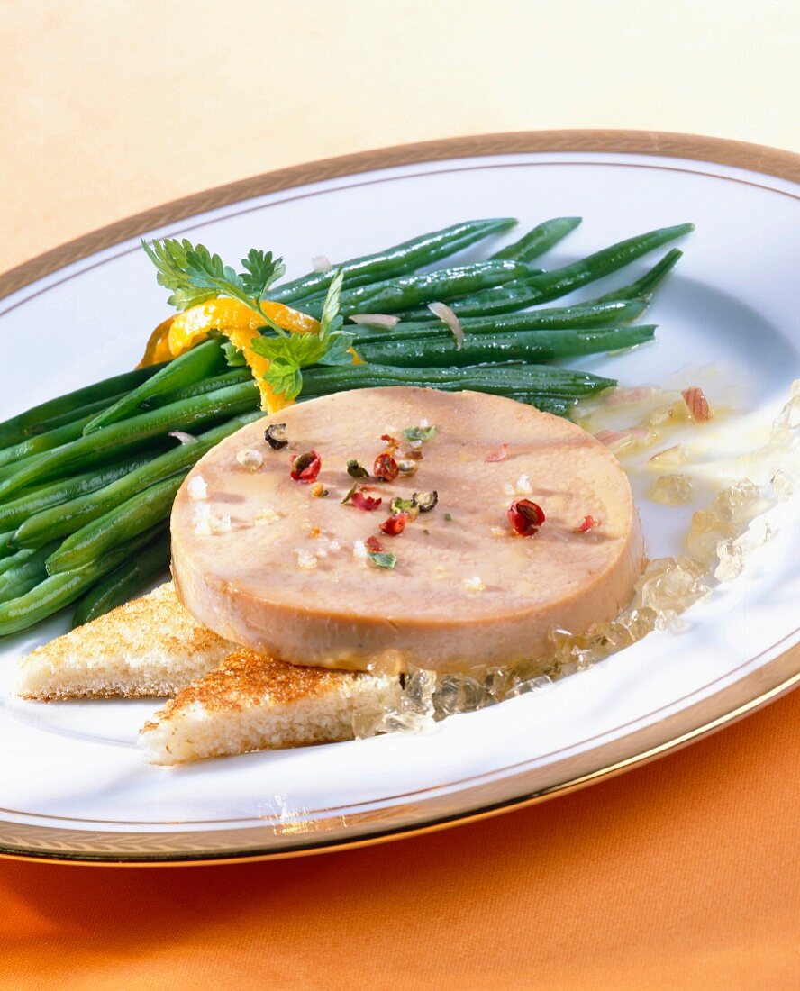Foie gras with green beans