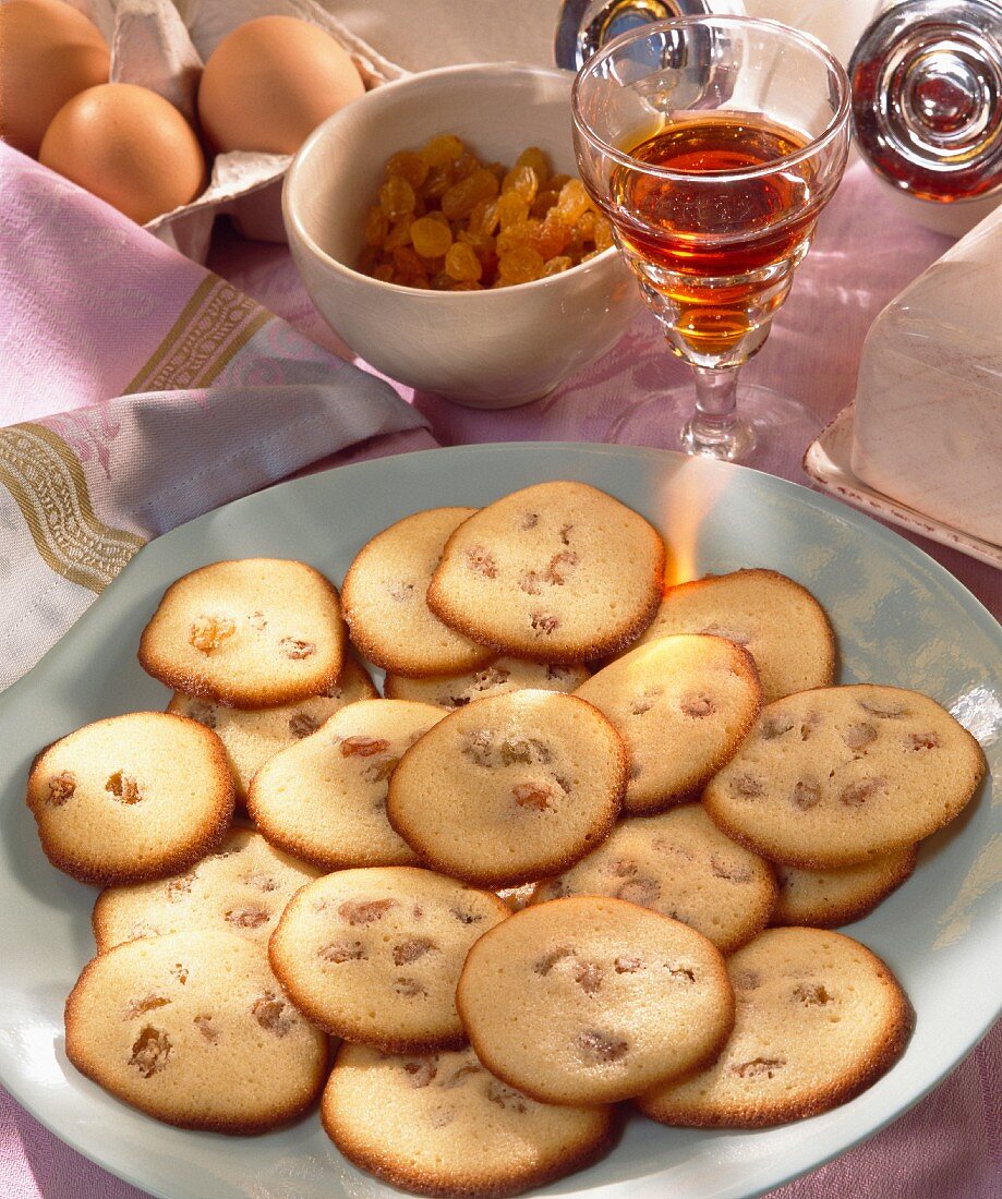 Palet aux raisins (Bretonische Mürbteig-Rosinen-Plätzchen)