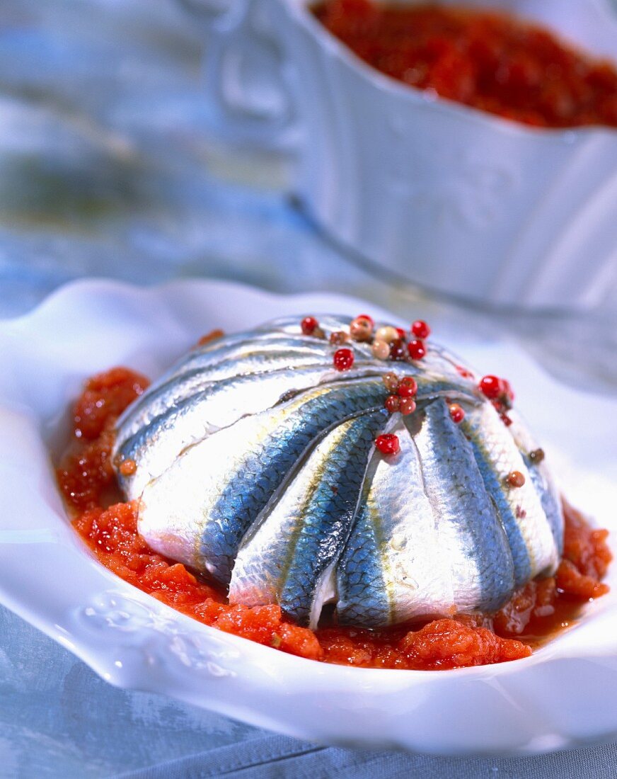 Sardine Charlotte with fromage frais