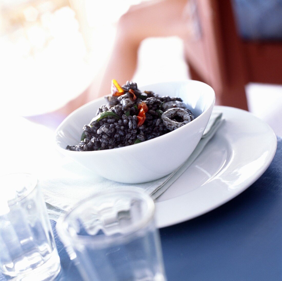 Rice with cuttlefish ink