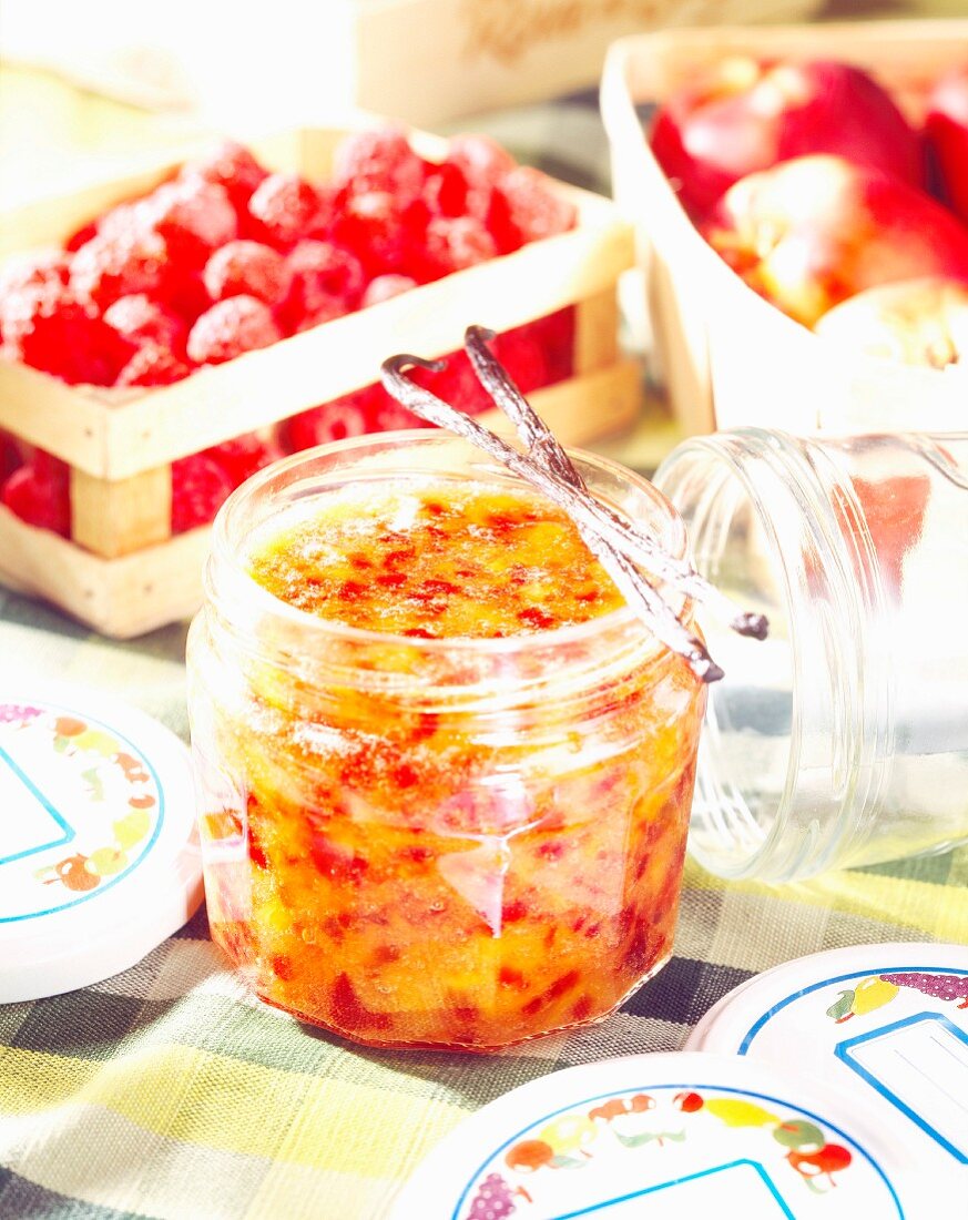 Himbeer-Pfirsich-Marmelade