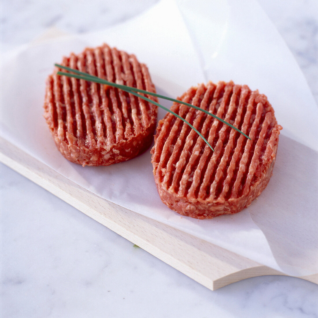 Raw hamburgers