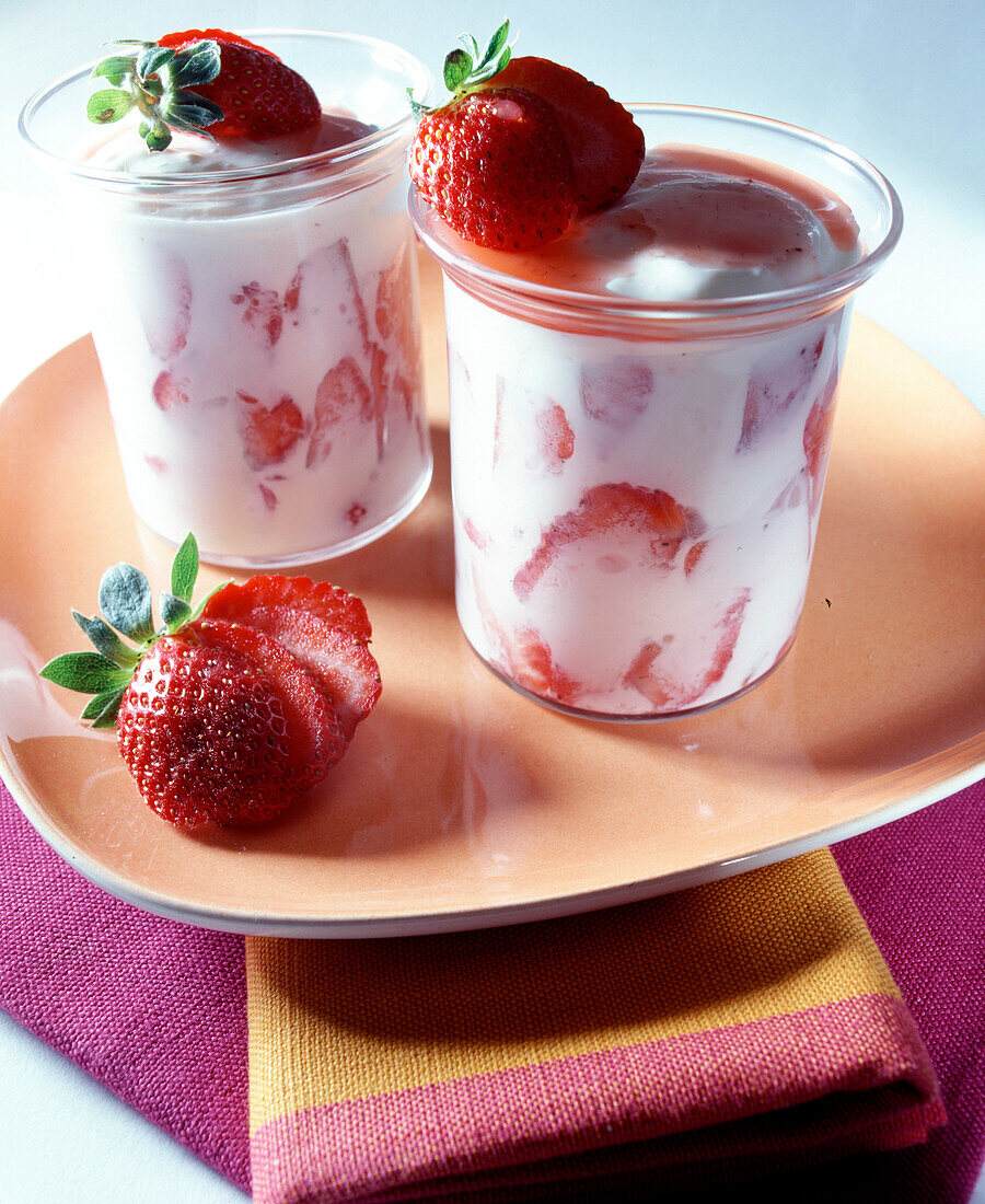 strawberry and crème fraîche terrines