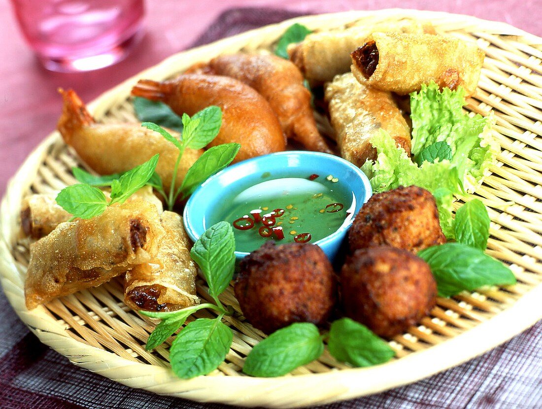Various fried appetizers