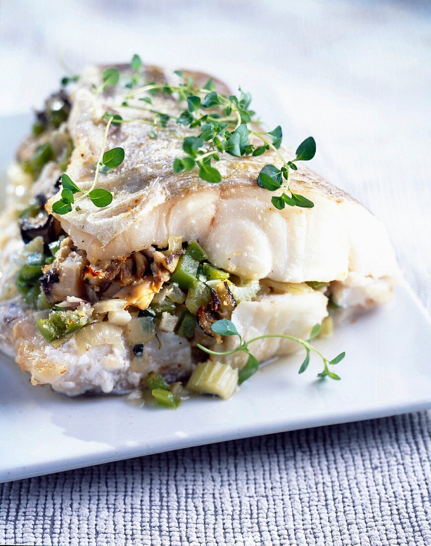 Cod with oysters