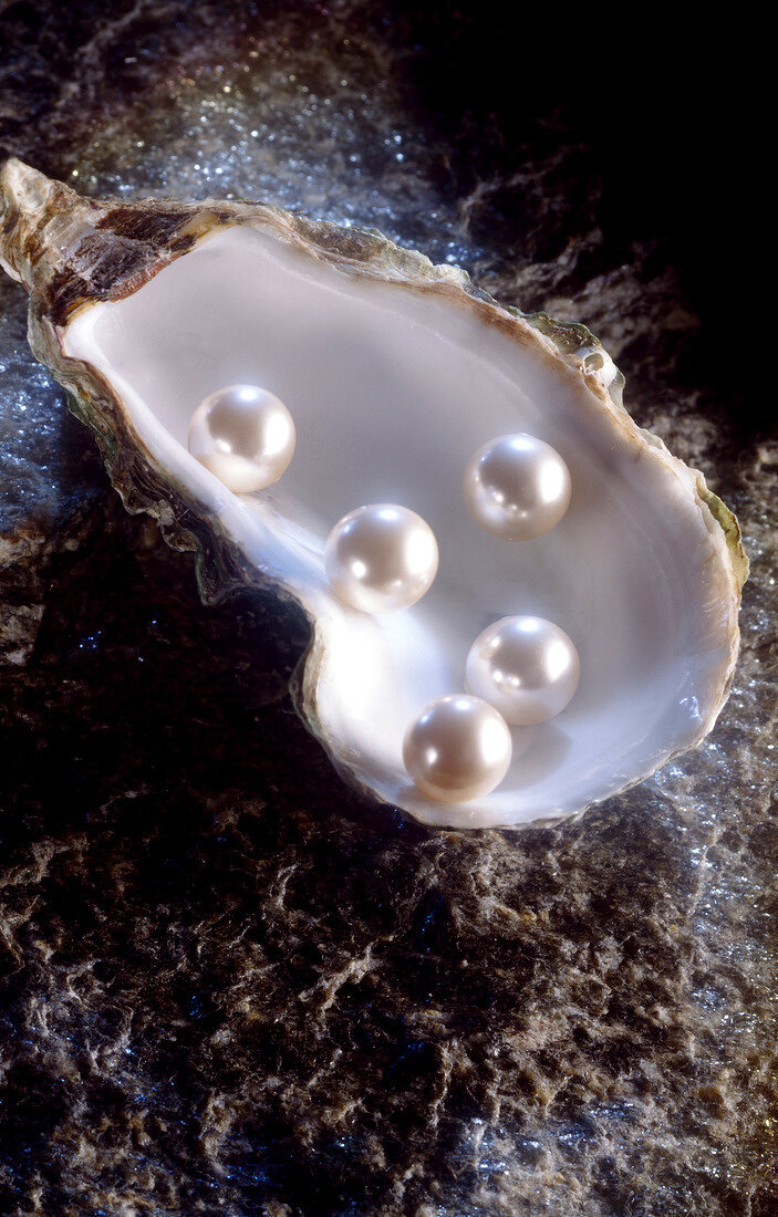pearls in oyster shell