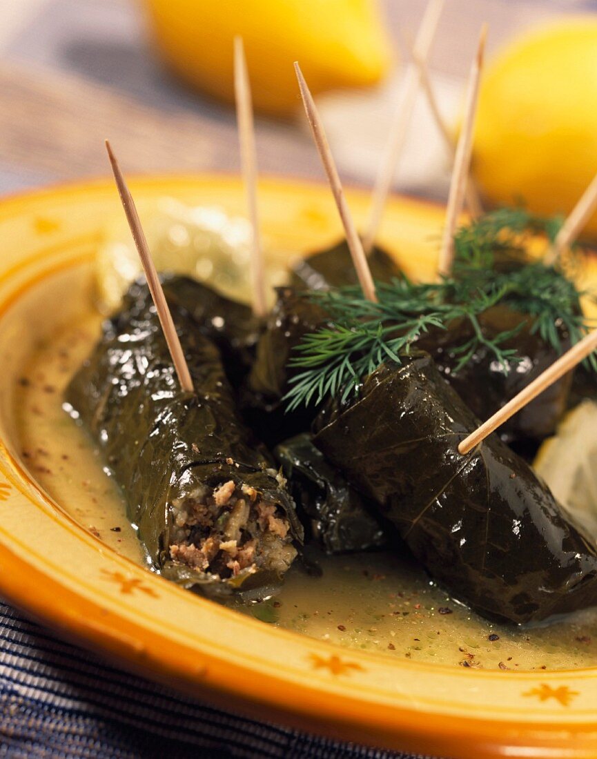 Vine leaves stuffed with meat