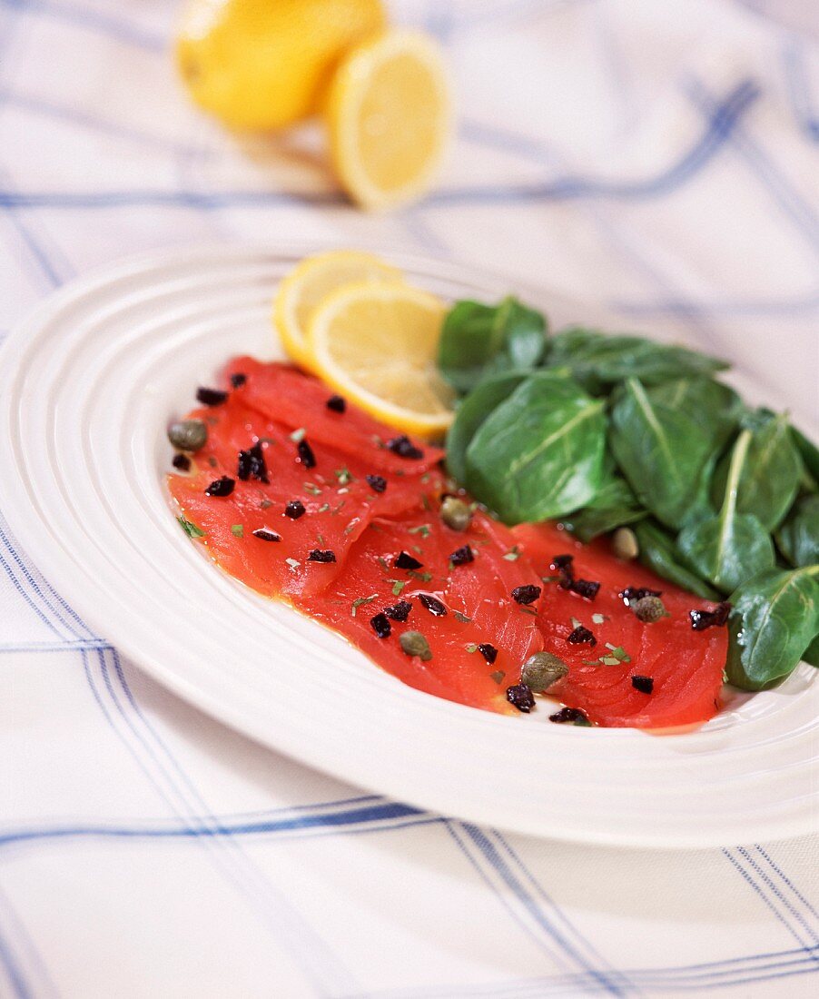 Tuna Carpaccio with capers