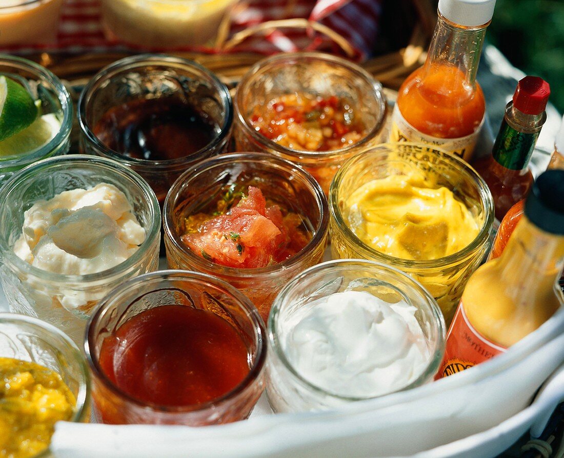 Various Condiments for the Barbecue
