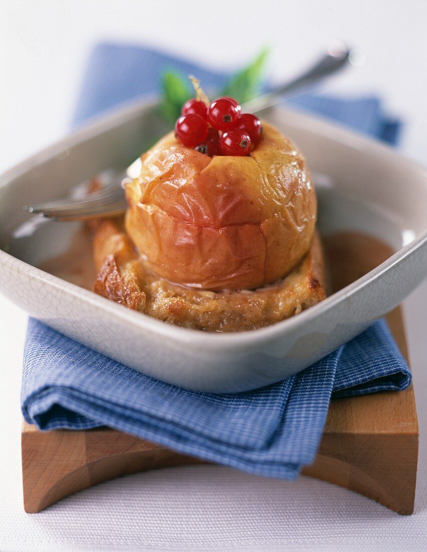 Baked apple on french toast