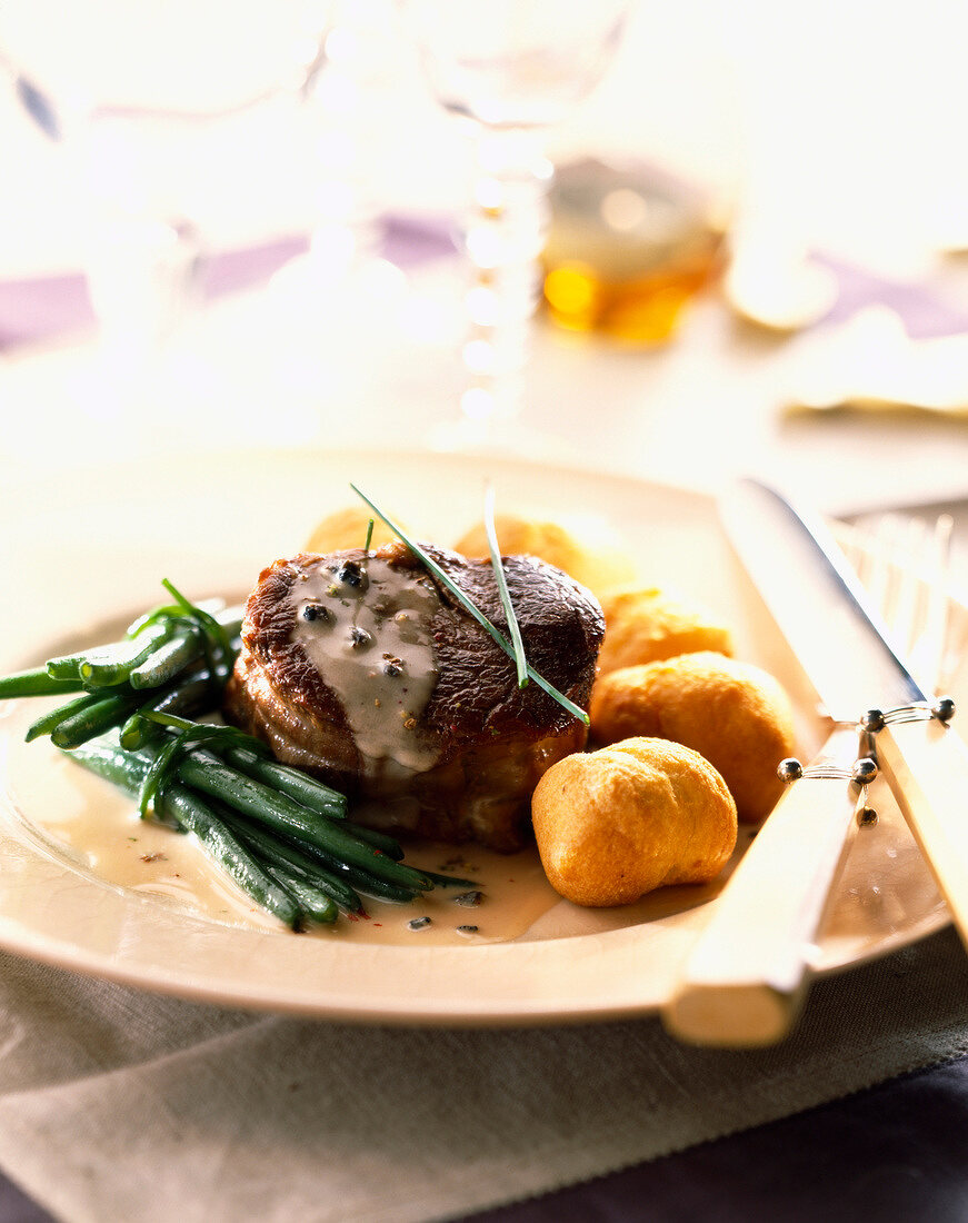 Pfeffersteak mit Calvados-Sauce