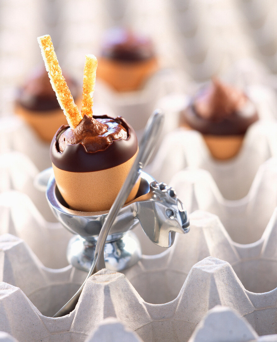 Chocolate boiled eggs for Easter