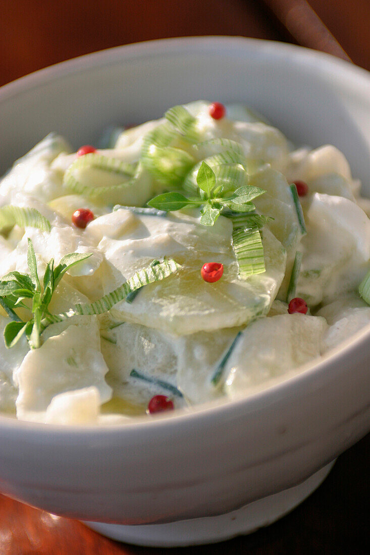 Cucmber,basil and cream salad